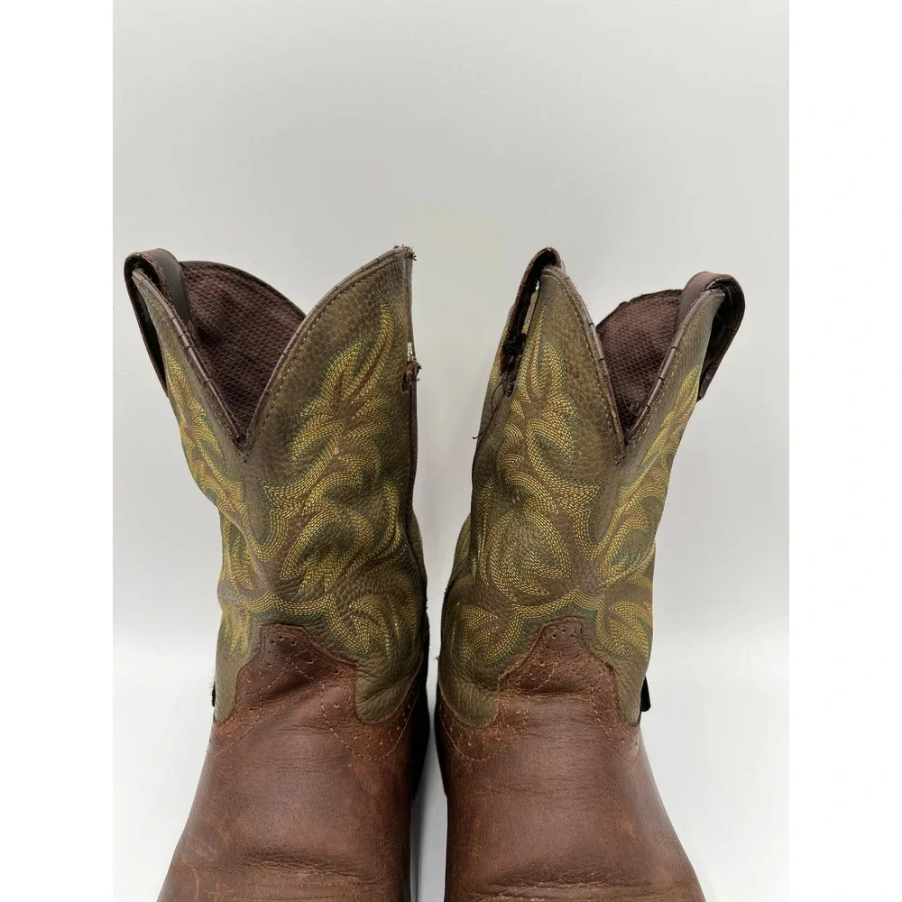 Justin Wide Steel Toe Stampede Work Boots Mens 11.5EE Brown Leather Wk4688